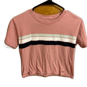 Hollister Pink Modern‎ Stripe T-shirt XS